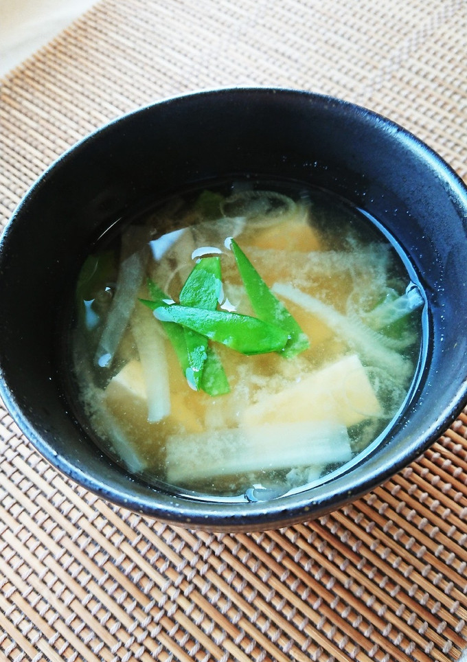 ほっこり♡大根と絹さやのお味噌汁♡-レシピのメイン写真