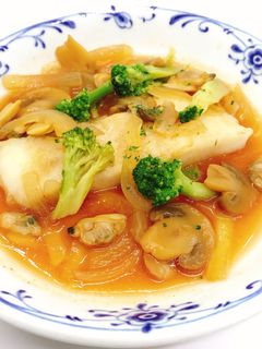 【病院】白身魚トマト煮【給食】-レシピのメイン写真