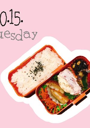 2019.10.19日のお弁当-レシピのメイン写真