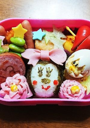 小1 ☆遠足弁当☆キャラ弁ミニーちゃん-レシピのメイン写真