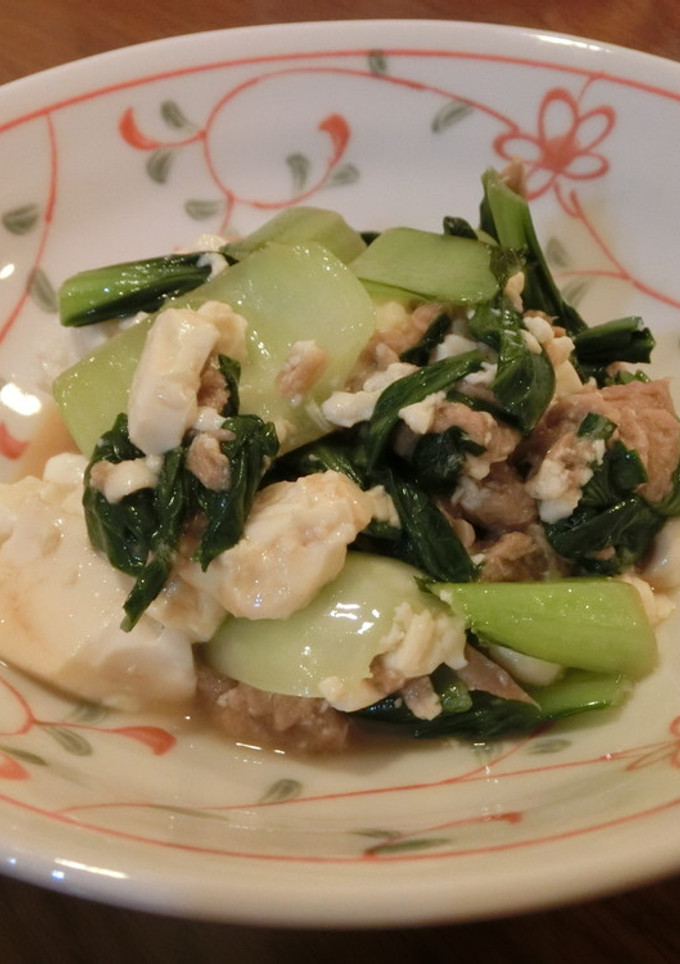 青梗菜とツナと豆腐の炒め物-レシピのメイン写真