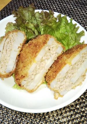 蓮根のひき肉はさみフライ-レシピのメイン写真
