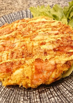ふわふわヘルシー♪洋風長いもお好み焼き-レシピのメイン写真