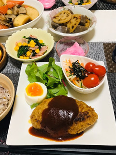 今日のメニュー・ハンバーグメインの献立-レシピのメイン写真