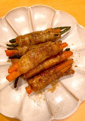 人参とインゲンの肉巻き-レシピのメイン写真