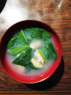 青菜とあさりの麹味噌汁-レシピのメイン写真
