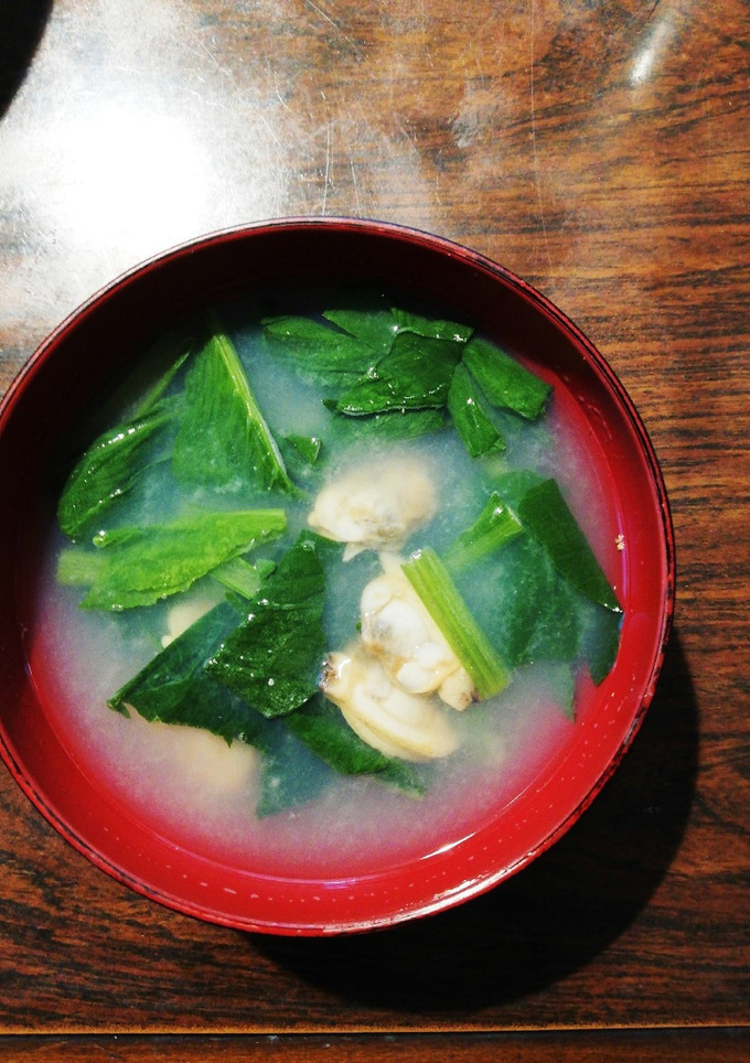 青菜とあさりの麹味噌汁-レシピのメイン写真