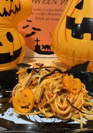 ハロウィン♪房州ひじきとツナのパスタ-レシピのメイン写真