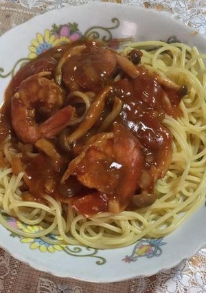 エビ入りトマトクリームカレーパスタ-レシピのメイン写真