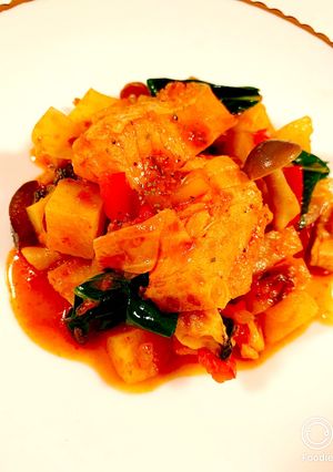 超簡単！鮭のトマト缶煮込み-レシピのメイン写真