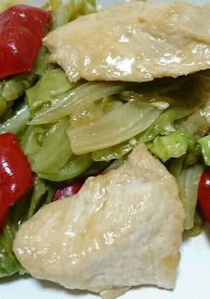 鶏むね肉とキャベツのオイ酢ターソース炒め-レシピのメイン写真