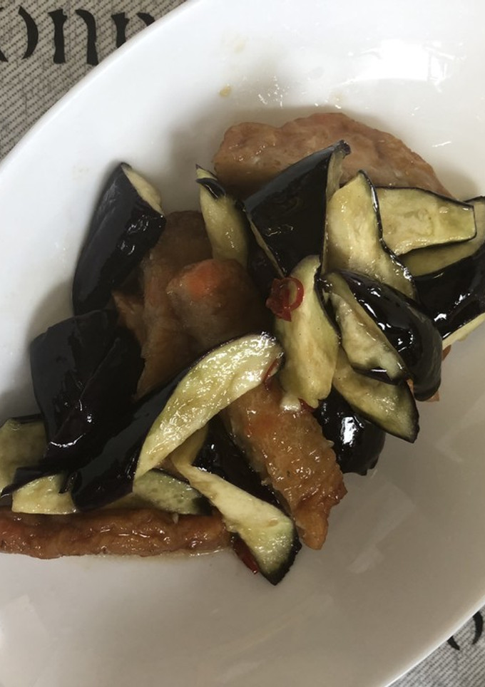 チンするだけ！ナスとさつま揚げ煮物♪-レシピのメイン写真