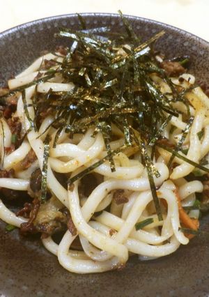 麻婆茄子の焼きうどん-レシピのメイン写真