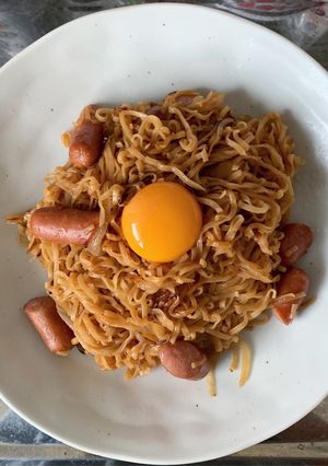 黄身のせ!チキンラーメン焼きそば!-レシピのメイン写真
