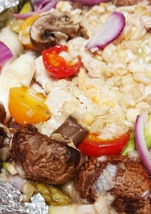 野菜たっぷり☆鶏胸肉のネギ塩ダレホイル焼-レシピのメイン写真