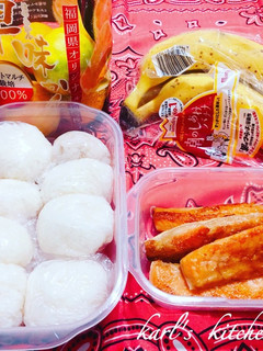 簡単台風対策焼鮭塩おにぎり弁当食事覚書-レシピのメイン写真
