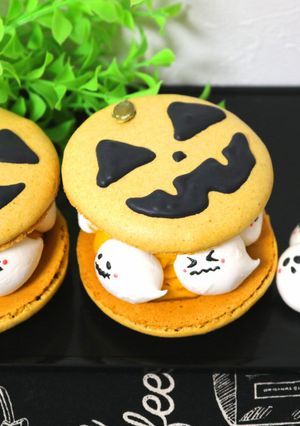 ハロウィン♪かぼちゃのマカロンケーキ-レシピのメイン写真