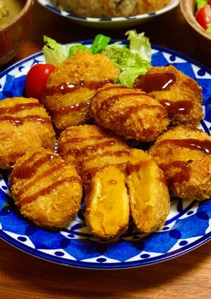 ソースがよく合う♡甘いかぼちゃコロッケ♡-レシピのメイン写真