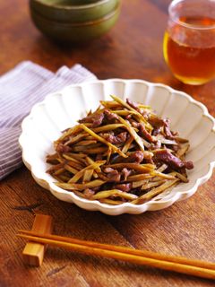 レンジdeラム肉とごぼうのきんぴら-レシピのメイン写真