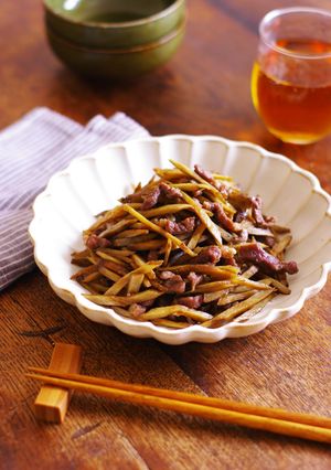 レンジdeラム肉とごぼうのきんぴら-レシピのメイン写真
