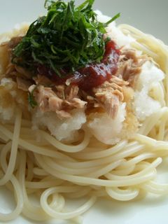 ランチに☆簡単!梅ぇ~冷製パスタ-レシピのメイン写真