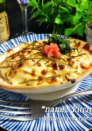 絶品♥️ふし麺の明太子クリームグラタン-レシピのメイン写真