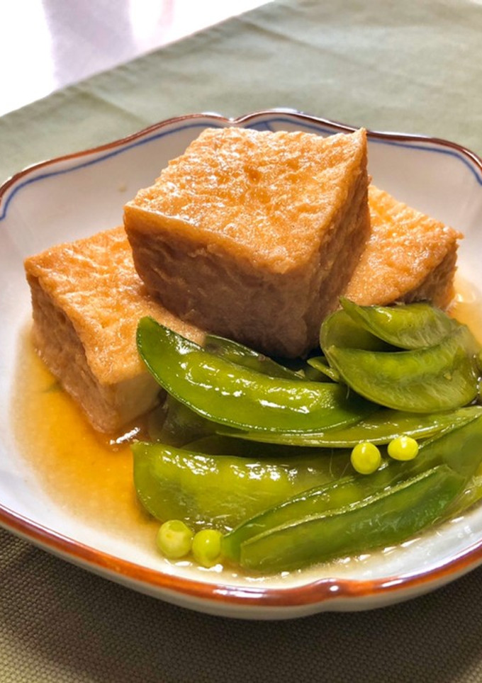 油揚げとさやえんどうの煮物(煮浸し)副菜-レシピのメイン写真