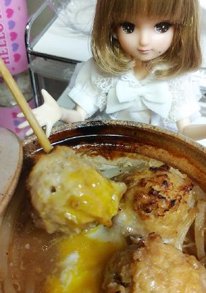 リカちゃん♡冷食?月見 つくね もやし鍋-レシピのメイン写真