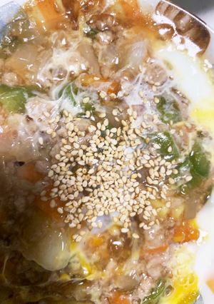 全てレンジ2種のかき揚げあんかけ卵とじ-レシピのメイン写真