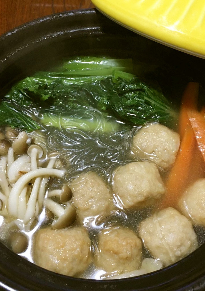 一人鍋　とりとんボールと野菜の鍋物-レシピのメイン写真