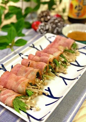 食べにくさ解消☆えのきのベーコン挟み蒸し-レシピのメイン写真