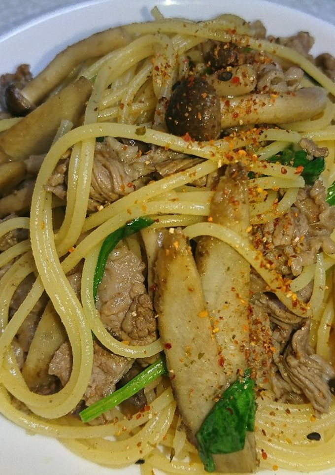 牛しぐれ煮とキノコの和風パスタ-レシピのメイン写真