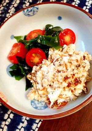美味!カッテージチーズ と海苔の佃煮和え-レシピのメイン写真