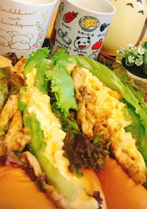 カレー鶏むね肉、卵マヨネーズパン-レシピのメイン写真