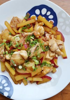簡単！鶏もも肉とさつまいもの甘辛炒め-レシピのメイン写真