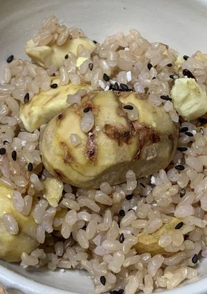 土鍋で炊く玄米栗ごはん-レシピのメイン写真