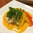 鮭と蒸し野菜 バターナッツのソース