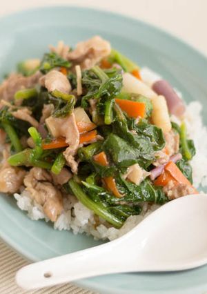 大根間引き菜のヘルシー中華丼-レシピのメイン写真