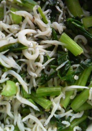 蕪の葉と雑魚の胡麻油炒め-レシピのメイン写真