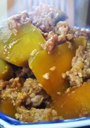 お弁当にも：かぼちゃの挽肉煮-レシピのメイン写真