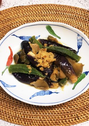 茄子とオクラの中華風レンジ蒸し-レシピのメイン写真