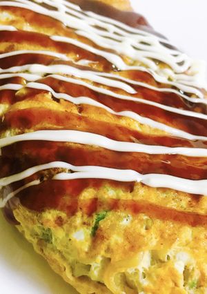 簡単！千切りキャベツ☆そば入りとん平焼き-レシピのメイン写真