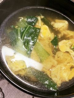 簡単中華風卵スープ チンゲン菜入り-レシピのメイン写真