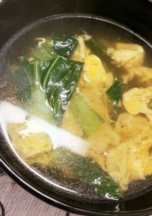 簡単中華風卵スープ チンゲン菜入り-レシピのメイン写真