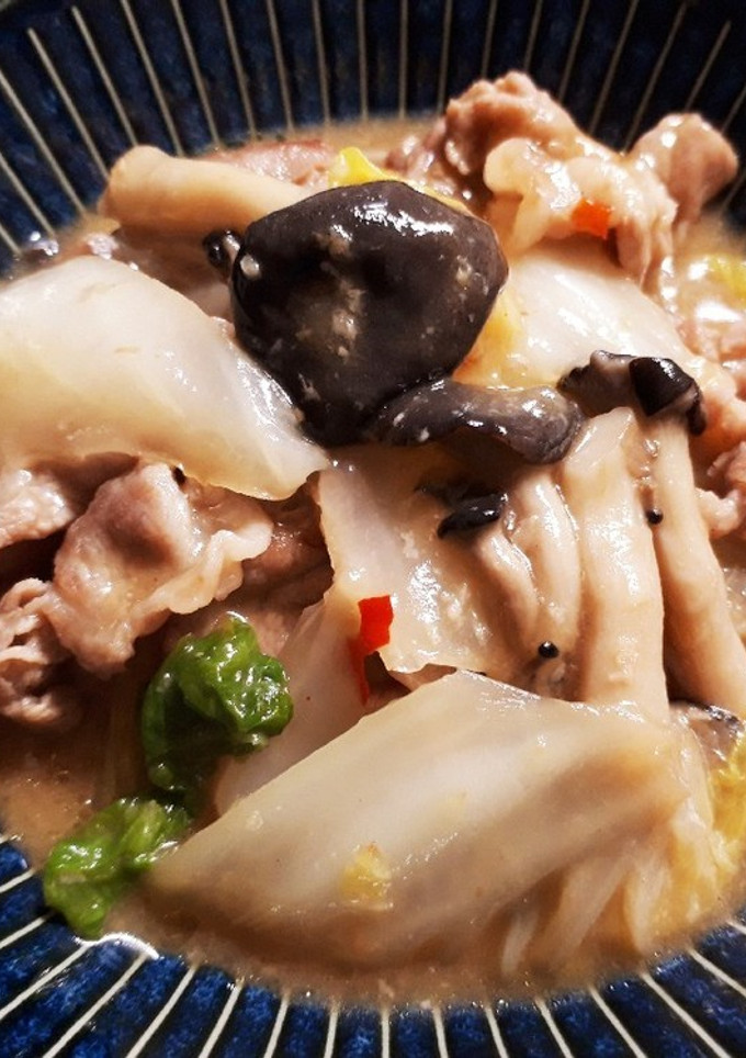 白菜と豚薄切り肉キノコのとろ～り味噌旨煮-レシピのメイン写真