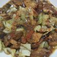 鯖味噌煮缶詰と、キャベツの簡単炒め