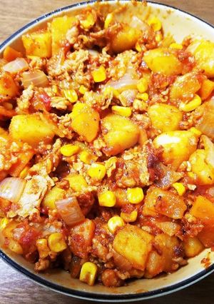 豚こまとじゃがいものトマト煮込み-レシピのメイン写真