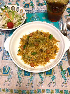 パラパラ炒飯用ご飯で☆簡単カレーピラフ風-レシピのメイン写真