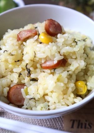 ソーセージと小松菜のカレー風味ピラフ☆-レシピのメイン写真