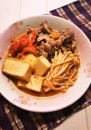 ピリ辛キムチの味噌肉豆腐-レシピのメイン写真